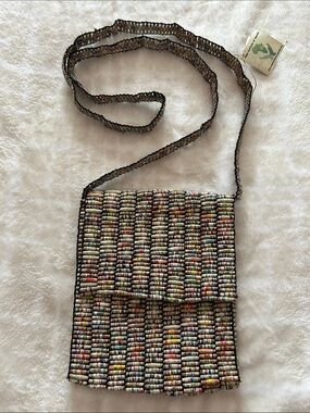Handmade Jinga Jewelry Multicolor Beaded Crossbody Bag, Small, NWT